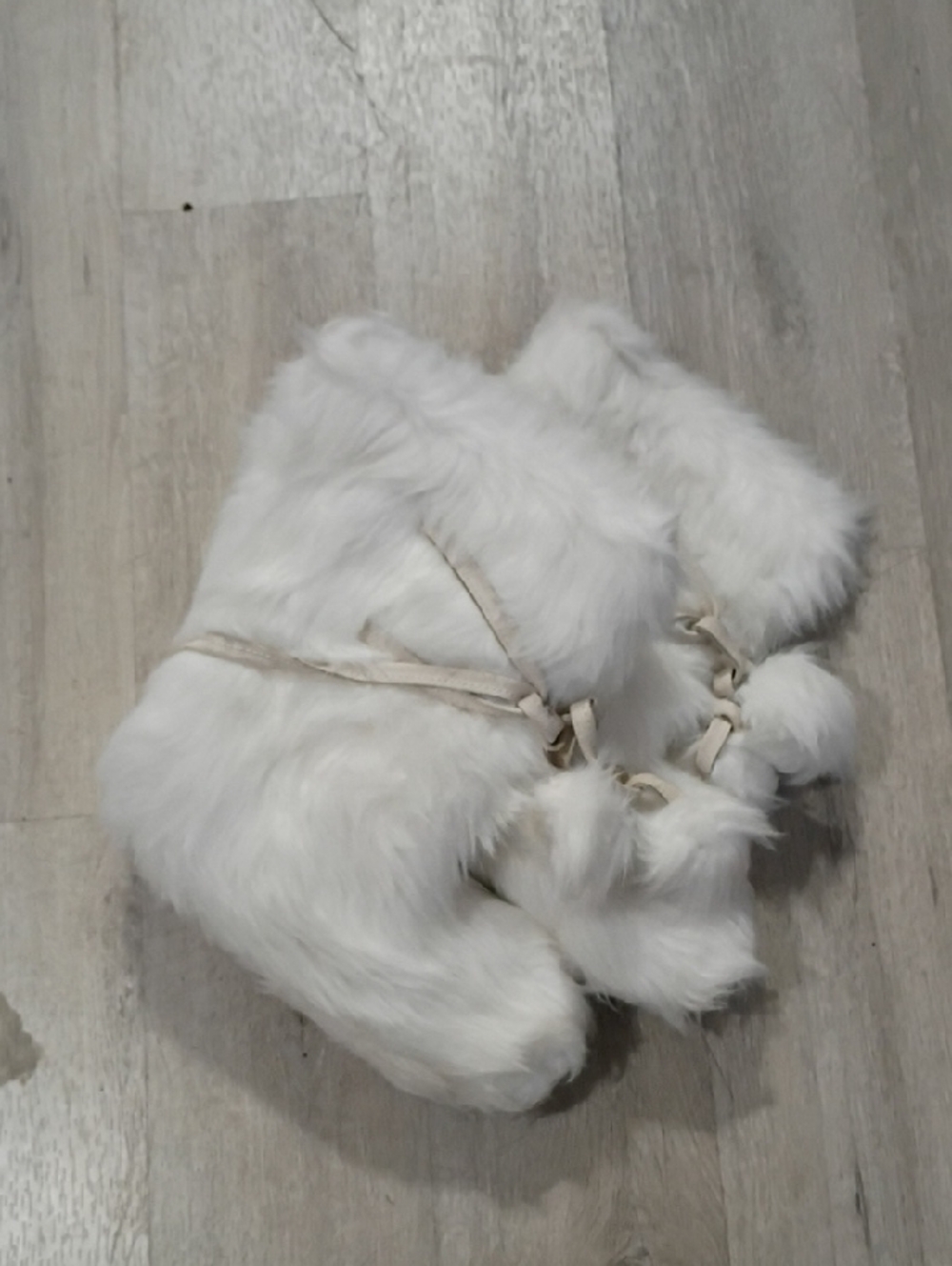 Colin Stuart White Faux Fur Winter Rain Boots